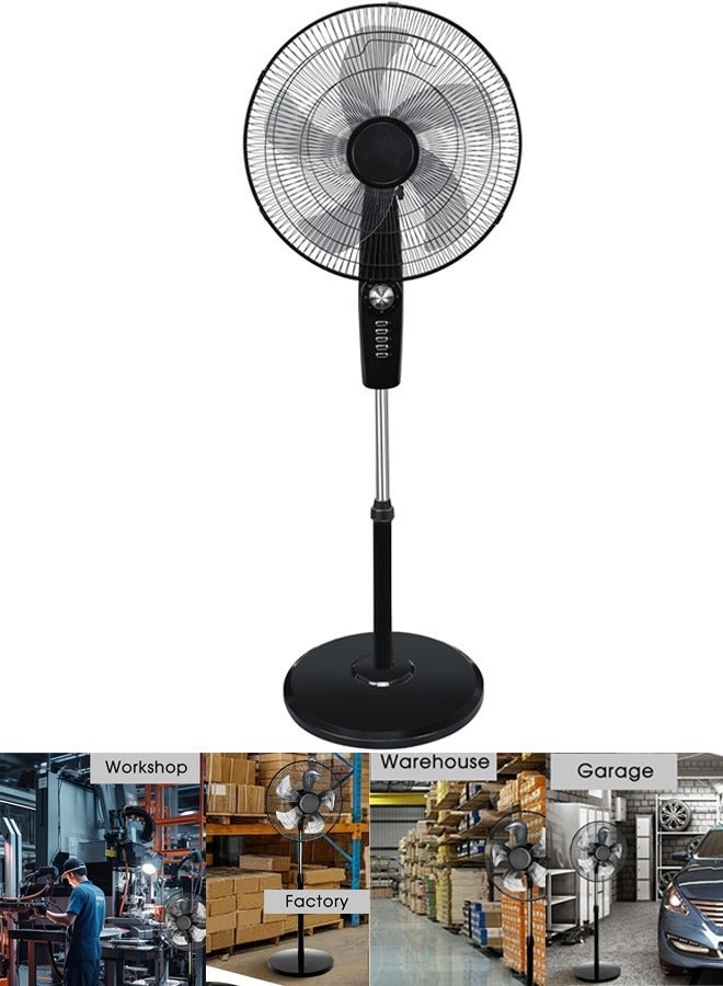GGEROU 18 inch Oscillating Pedestal Fan  Standing Floor Fan with Pedestal Base Adjustable Height  Timer 4 Speeds 90-Degree Oscillating Standing Fan for Bedroom Living Room Office & Dorm (A-Black) - Image 2